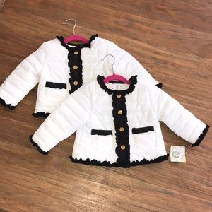 Twin girls Little Me puffer jackets new w tags!
